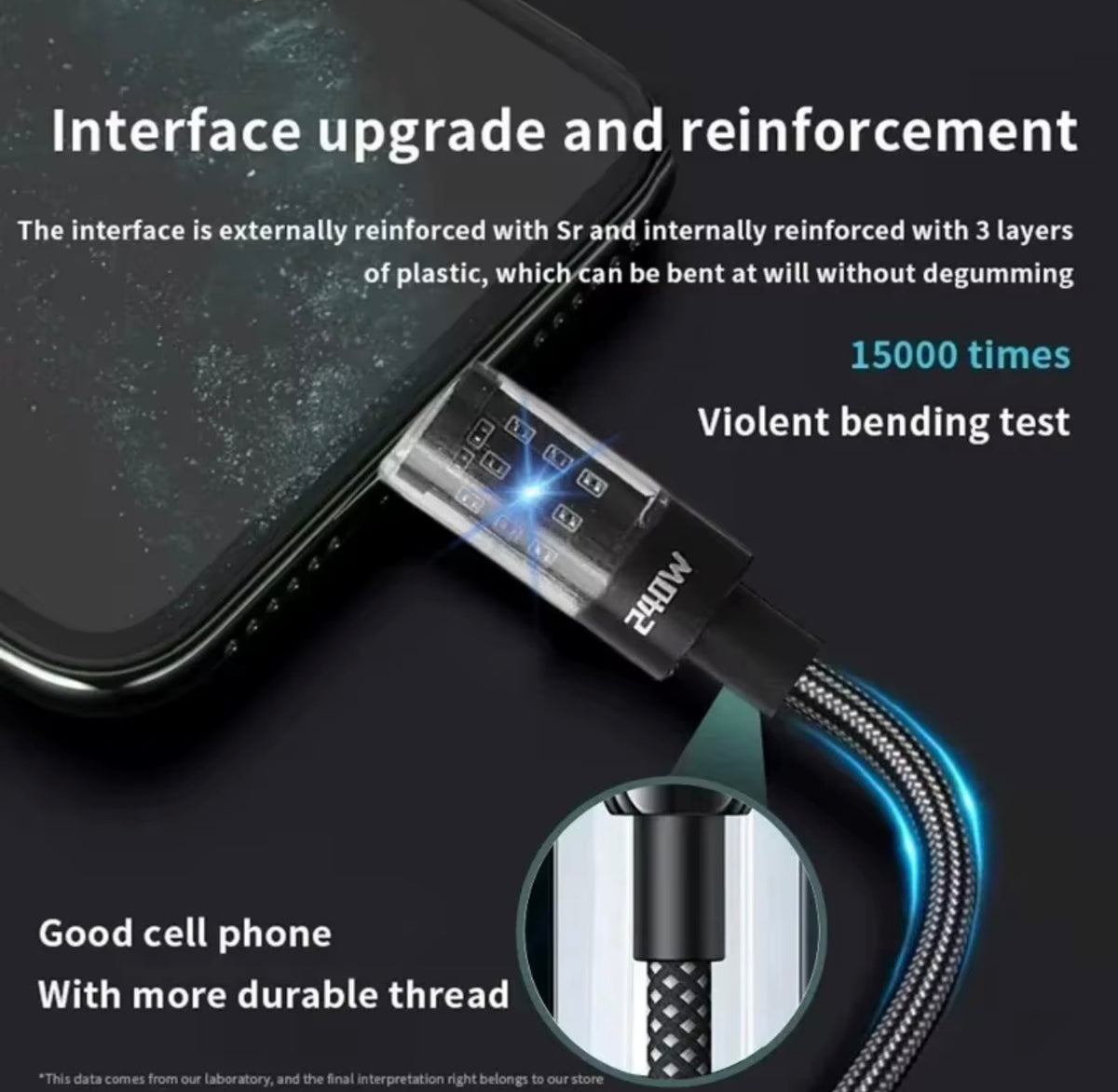 240W USB-A/Type C Cable Fast Charging Cable