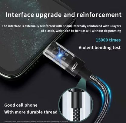 240W USB-A/Type C Cable Fast Charging Cable