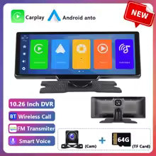 Podofo Wireless Carplay Portable Digital Dashboard Android Auto 10.26 Inch Smart Player With Voice Control 1080P BT TF