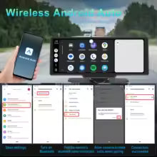 Podofo Wireless Carplay Portable Digital Dashboard Android Auto 10.26 Inch Smart Player With Voice Control 1080P BT TF